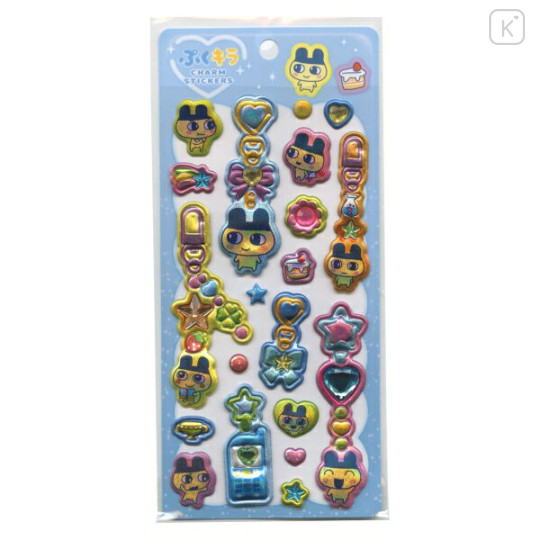 Japan Tamagotchi Puffy Glitter Charm Sticker - Mametchi - 1