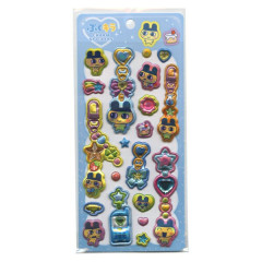 Japan Tamagotchi Puffy Glitter Charm Sticker - Mametchi
