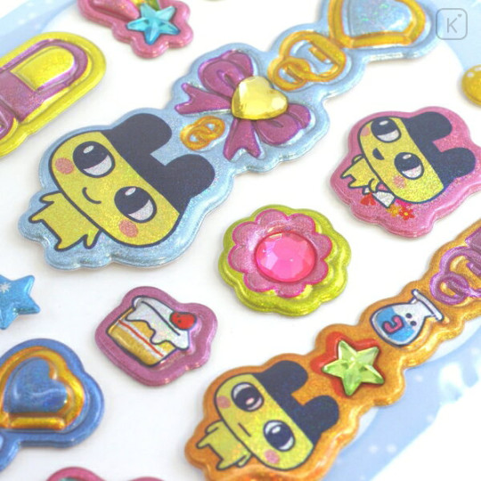 Japan Tamagotchi Puffy Glitter Charm Sticker - Mametchi - 2