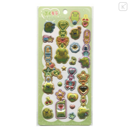 Japan Tamagotchi Puffy Glitter Charm Sticker - Kuchipatchi - 1