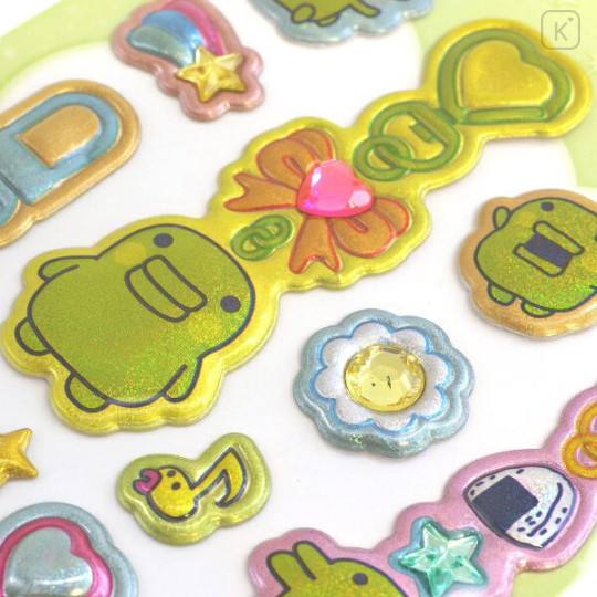 Japan Tamagotchi Puffy Glitter Charm Sticker - Kuchipatchi - 2