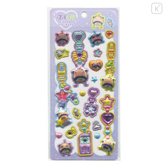 Japan Tamagotchi Puffy Glitter Charm Sticker - Oyajicchi - 1