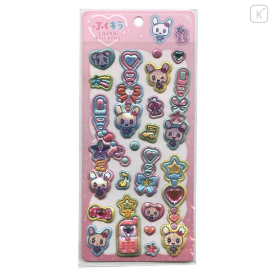 Japan Tamagotchi Puffy Glitter Charm Sticker - Lovelitchi - 1