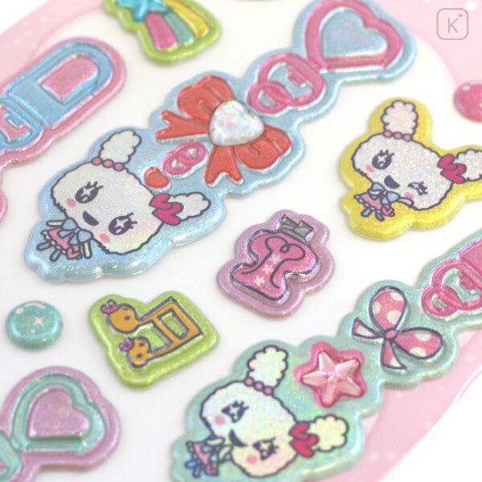 Japan Tamagotchi Puffy Glitter Charm Sticker - Lovelitchi - 2