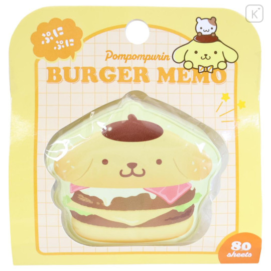 Japan Sanrio Squishy Memo Pad - Pompompurin : Burger - 1