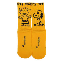 Japan Peanuts Ankle High Socks - Snoopy : Retro Charlie Deep Yellow