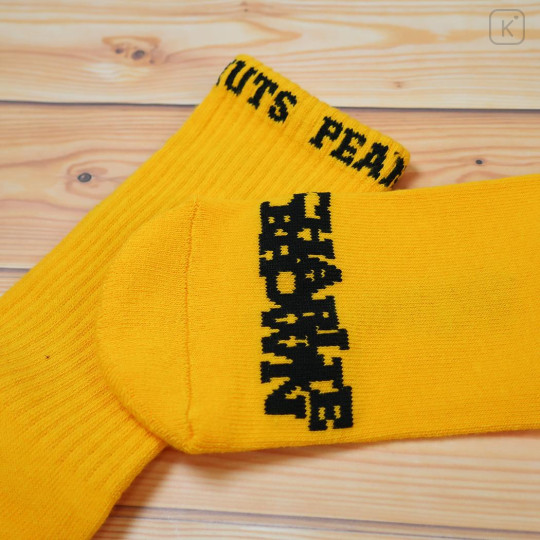 Japan Peanuts Ankle High Socks - Snoopy : Retro Charlie Deep Yellow - 2