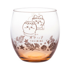 Japan Chiikawa Swinging Glass Tumbler - Chiikawa & Hachiware & Usagi : Chiikawa Movie The Secret of Mermaid Island Cocoon Orange