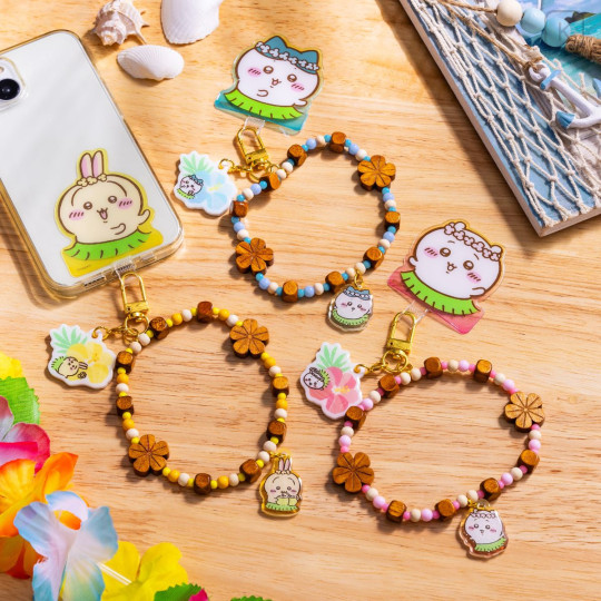 Japan Chiikawa Beaded Hand Strap Phone Charm Tab - Shisa : Chiikawa Movie The Secret of Mermaid Island - 3