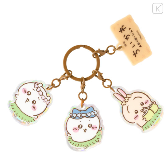 Japan Chiikawa Triple Acrylic Charm Keychain - Chiikawa & Hachiware & Usagi : Chiikawa Movie The Secret of Mermaid Island - 1