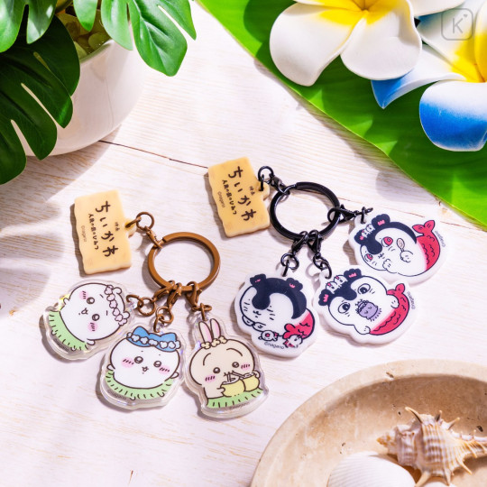 Japan Chiikawa Triple Acrylic Charm Keychain - Chiikawa & Hachiware & Usagi : Chiikawa Movie The Secret of Mermaid Island - 2