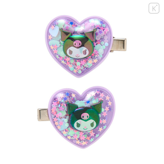 Japan Sanrio Original Kids Shaking Hair Clip Set - Kuromi - 2
