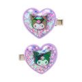 Japan Sanrio Original Kids Shaking Hair Clip Set - Kuromi - 2