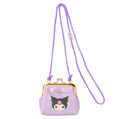 Japan Sanrio Original Kids Coin Purse with Rope - Kuromi