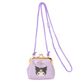 Japan Sanrio Original Kids Coin Purse with Rope - Kuromi - 1