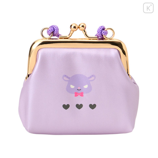 Japan Sanrio Original Kids Coin Purse with Rope - Kuromi - 3