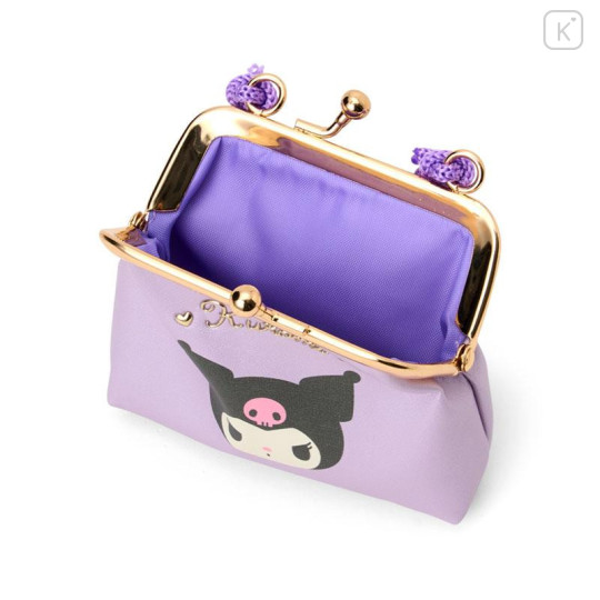 Japan Sanrio Original Kids Coin Purse with Rope - Kuromi - 4