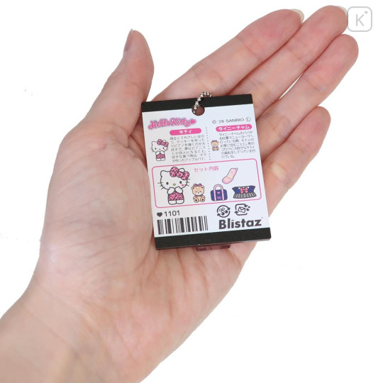 Japan Sanrio Blister Acrylic Keychain - Hello Kitty & Tiny Chum : Blistaz Pack Gal Art Big Ribbon Leopard - 2