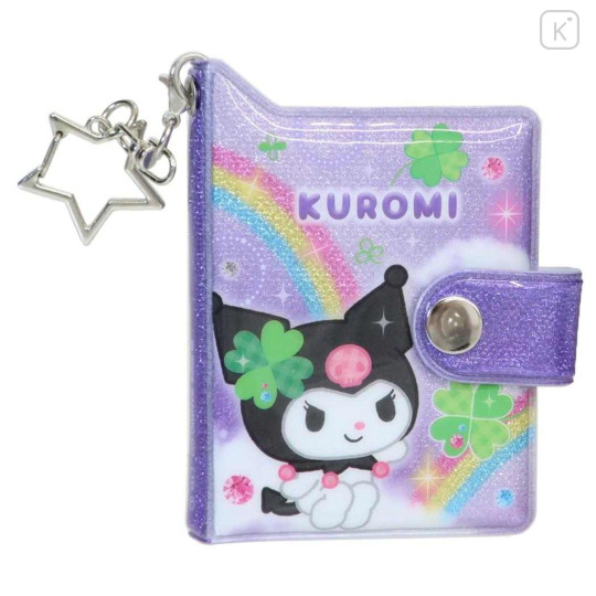 Japan Sanrio Mini Sticker Book Keychain - Kuromi : Clover - 1