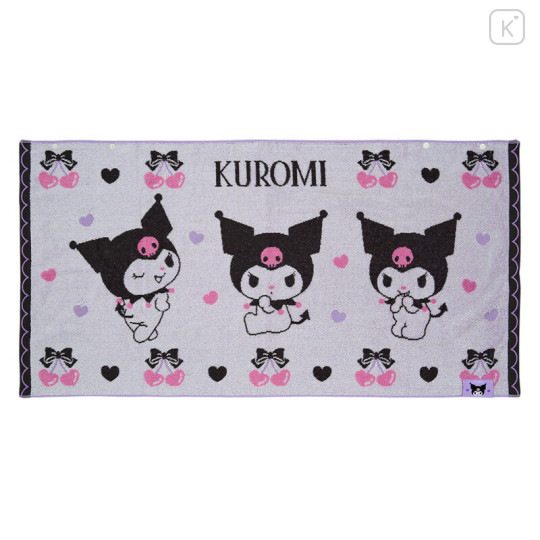 Japan Sanrio Original Snap-on Bath Towel - Kuromi - 1