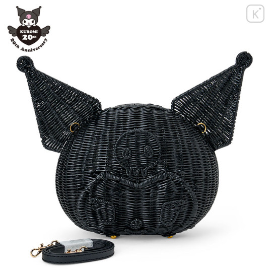 Japan Sanrio Rattan Bag - Kuromi - 1