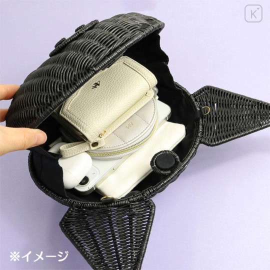 Japan Sanrio Rattan Bag - Kuromi - 5