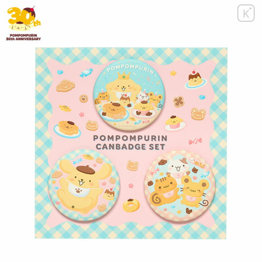Japan Sanrio Can Badge Set - Pompompurin : 30th Anniversary - 1