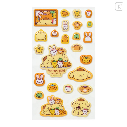 Japan Sanrio Puffy Sticker - Pompompurin : 30th Anniversary Orange - 2