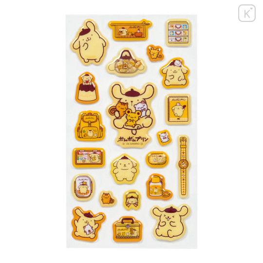Japan Sanrio Puffy Sticker - Pompompurin : 30th Anniversary Yellow - 2