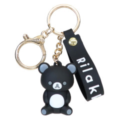 Japan San-X Figure Keychain - Rilakkuma : Basic Rilakkuma Monochrome 3D
