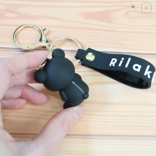 Japan San-X Figure Keychain - Rilakkuma : Basic Rilakkuma Monochrome 3D - 2