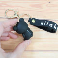 Japan San-X Figure Keychain - Rilakkuma : Basic Rilakkuma Monochrome 3D - 2