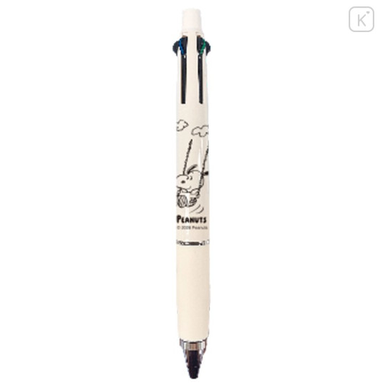 Japan Peanuts Jetstream 4&1 Multi Ballpoint Pen + Mechanical Pencil - Snoopy : Swing Ivory - 1