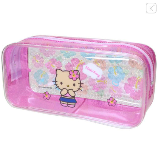 Japan Sanrio Glitter Pen Pouch - Hello Kitty : Sunburn - 1