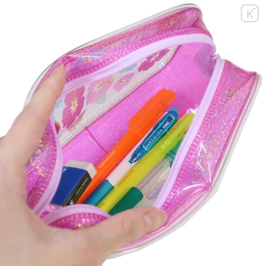 Japan Sanrio Glitter Pen Pouch - Hello Kitty : Sunburn - 3