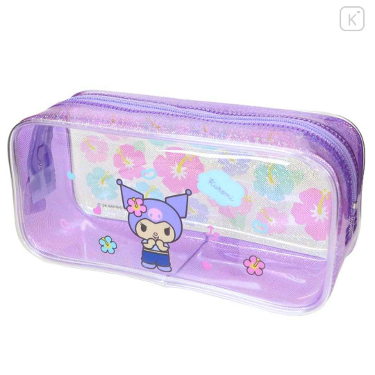 Japan Sanrio Glitter Pen Pouch - Kuromi : Sunburn - 1