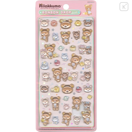 Japan San-X Bonbon Drop Seal 3D Sticker - Rilakkuma : Best Friends - 1