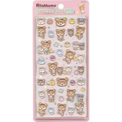Japan San-X Bonbon Drop Seal 3D Sticker - Rilakkuma : Best Friends