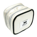 Japan Sanrio Square Pouch - Hello Kitty : Monotone Ribbon Ivory - 2