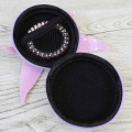 Japan Pokemon Mini Round Accessory Pouch with Carabiner - Espeon : Face Light Purple - 3