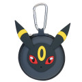 Japan Pokemon Mini Round Accessory Pouch with Carabiner - Umbreon : Face Black - 1