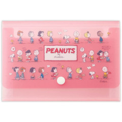 Japan Peanuts B6 Compact 5-Pocket Index Clear File Folder Organizer - Snoopy : Kids Pink