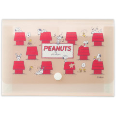 Japan Peanuts B6 Compact 5-Pocket Index Clear File Folder Organizer - Snoopy & Woodstock : House Brown