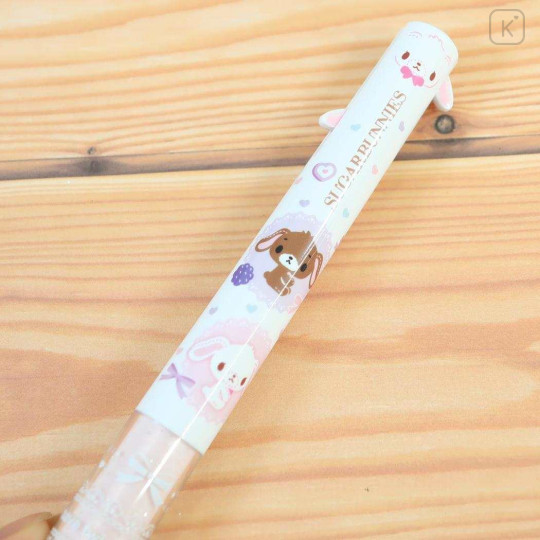 Japan Sanrio Two Color Mimi Pen - Sugarbunnies : White Pink - 2