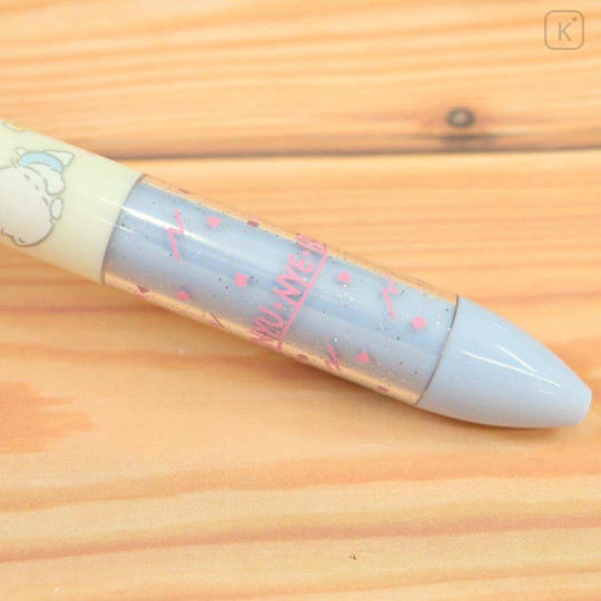 Japan Sanrio Two Color Mimi Pen - NyaniNyunyenyon Light Blue Yellow - 3
