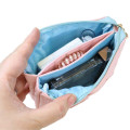 Japan Monchhichi 3 Pocket Cosmetic Pouch - Chimutan : Quilted Pink - 3