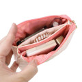 Japan Monchhichi 3 Pocket Cosmetic Pouch - Chamu Quilted Light Pink - 3