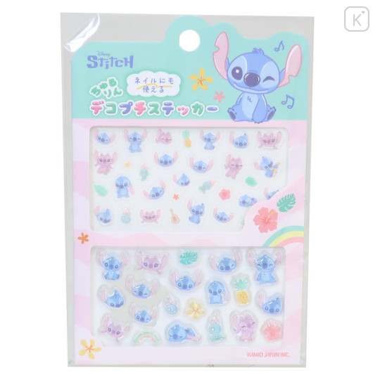 Japan Disney Deco Petit Sticker - Stitch & Angel - 1