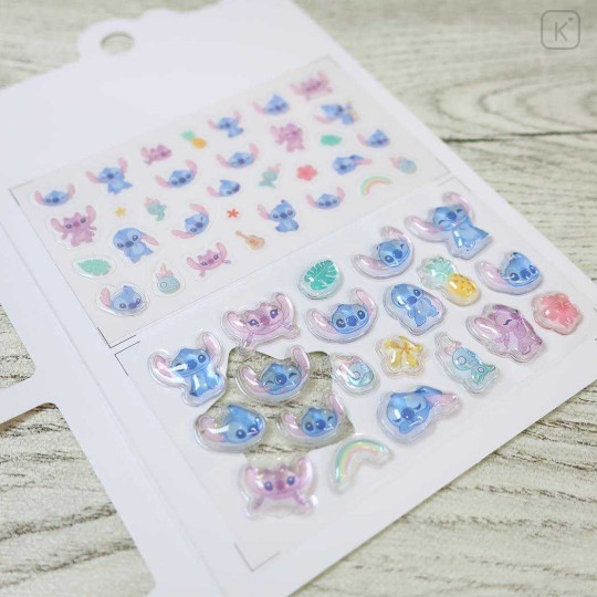 Japan Disney Deco Petit Sticker - Stitch & Angel - 2