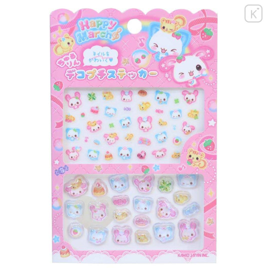 Japan Kamio Deco Petit Sticker - Happy March Cat & Rabbit : Heisei Retro - 1
